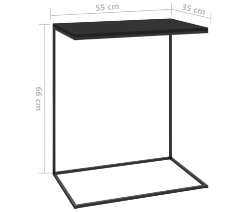 Mesa auxiliar de madera contrachapada negro 55x35x66 cm