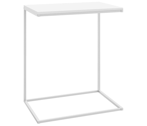 Mesa auxiliar de madera contrachapada blanco 55x35x66 cm