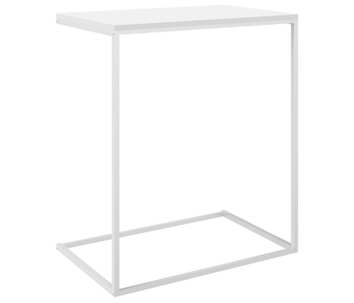 Mesa auxiliar de madera contrachapada blanco 55x35x66 cm