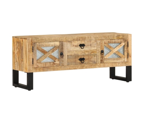 Mueble para TV de madera maciza de mango rugosa 110x30x45 cm