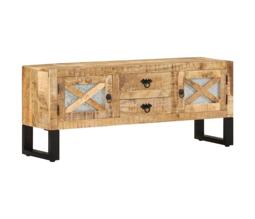 Mueble para TV de madera maciza de mango rugosa 110x30x45 cm