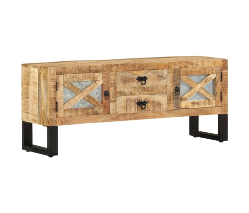 Mueble para TV de madera maciza de mango rugosa 110x30x45 cm