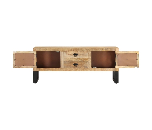 Mueble para TV de madera maciza de mango rugosa 110x30x45 cm