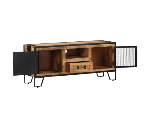 vidaXL Mueble para TV de madera maciza de mango rugosa 110x31x46 cm