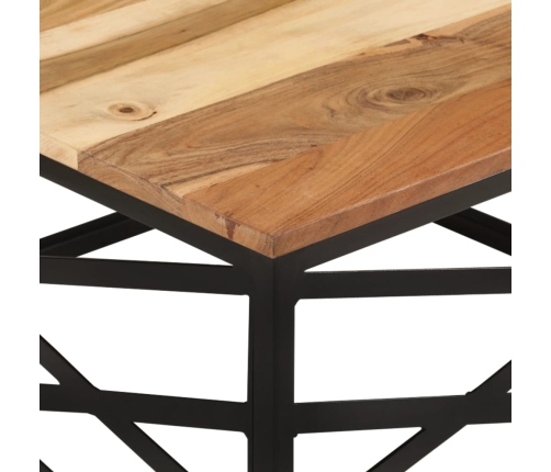 Mesa de centro de madera maciza de acacia 68x68x35 cm