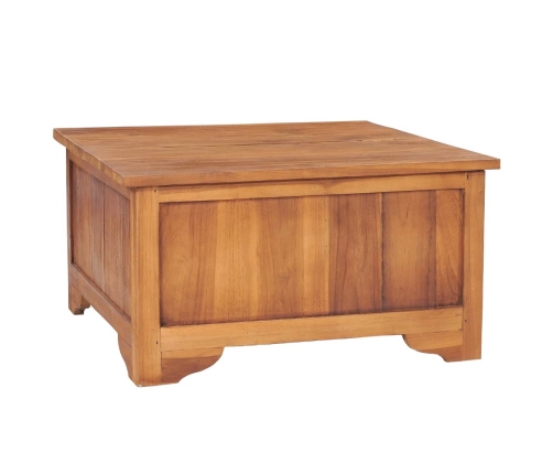 vidaXL Mesa de centro con tapa abatible madera maciza teca 65x64x35 cm