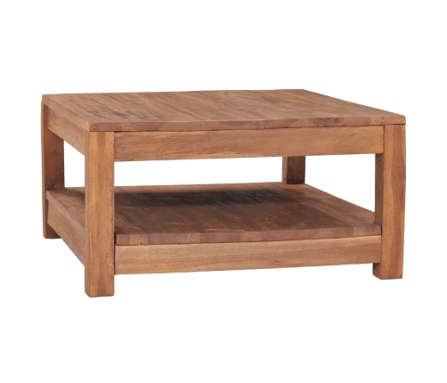 Mesa de centro de madera maciza de teca 68x67x35 cm