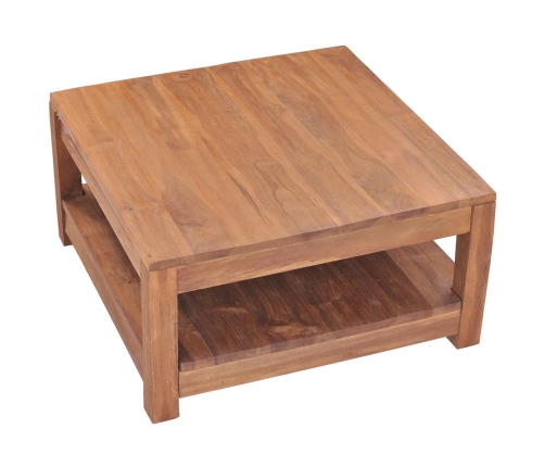 Mesa de centro de madera maciza de teca 68x67x35 cm