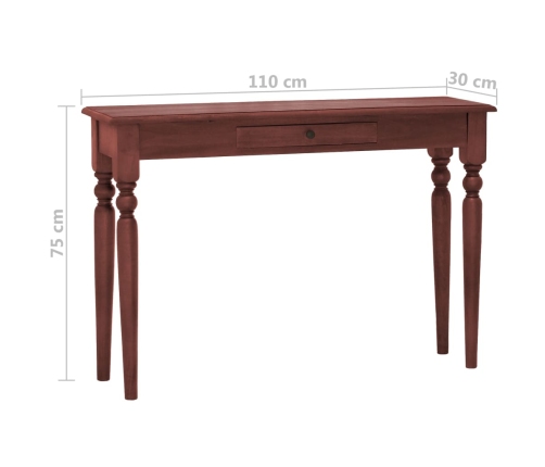 Mesa consola clásica de madera maciza caoba marrón 110x30x75cm