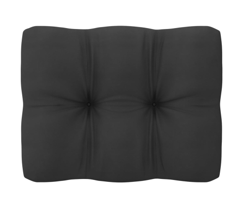 Muebles de jardín 10 pzas y cojines negro madera maciza de pino