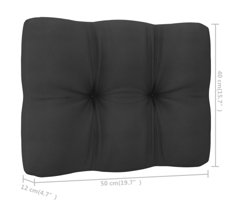Muebles de jardín 10 pzas y cojines negro madera maciza de pino