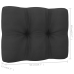 Muebles de jardín 10 pzas y cojines negro madera maciza de pino