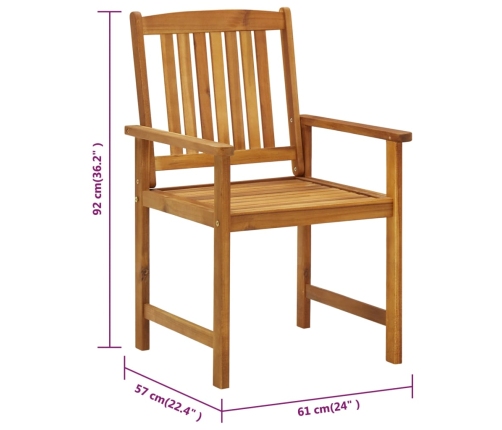 Sillas de jardín con cojines 8 uds madera maciza de acacia