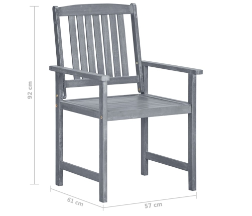 vidaXL Sillas de jardín 6 unidades madera maciza de acacia gris