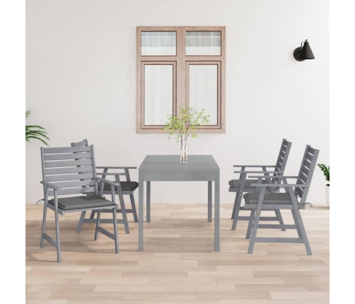 Sillas de comedor jardín con cojines 4 uds madera maciza acacia