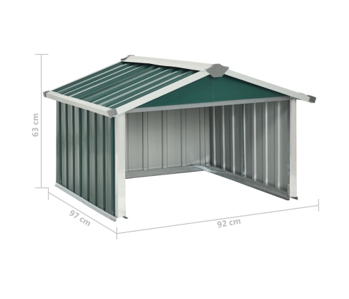 Cobertizo para cortacésped acero galvanizado verde 92x97x63 cm