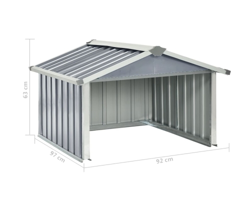 Cobertizo para cortacésped acero galvanizado gris 92x97x63 cm