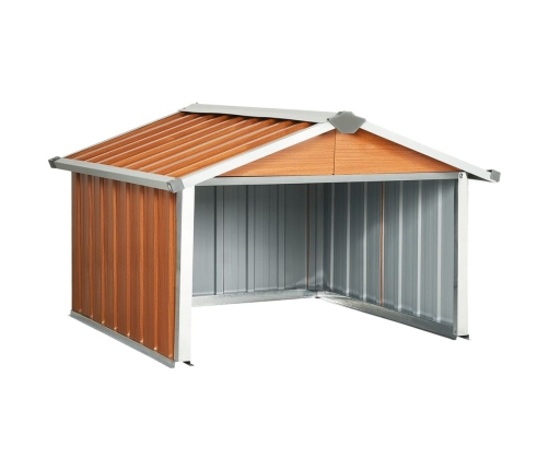 Cobertizo para cortacésped acero galvanizado marrón 92x97x63 cm