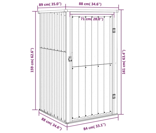 Cobertizo de herramientas jardín acero galvanizado 88x89x161 cm