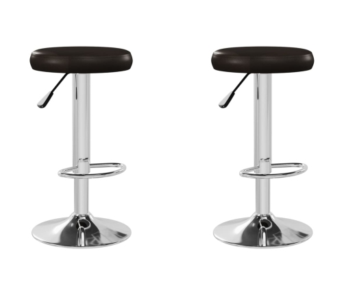 Taburetes de cocina 2 unidades cuero sintético marrón