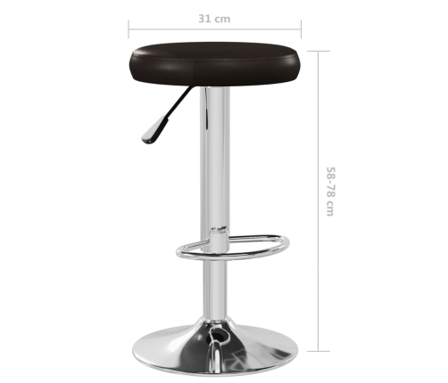 Taburetes de cocina 2 unidades cuero sintético marrón