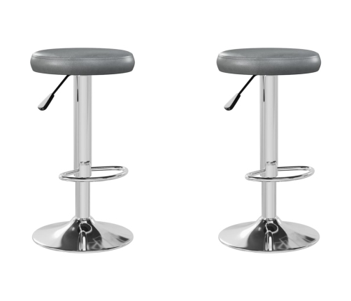 Taburetes de cocina 2 unidades cuero sintético gris