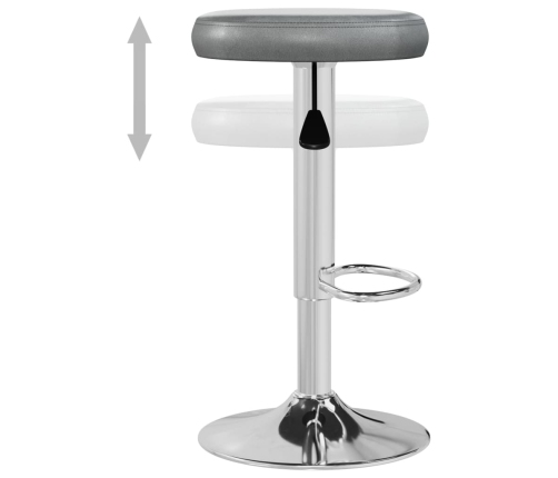 Taburetes de cocina 2 unidades cuero sintético gris
