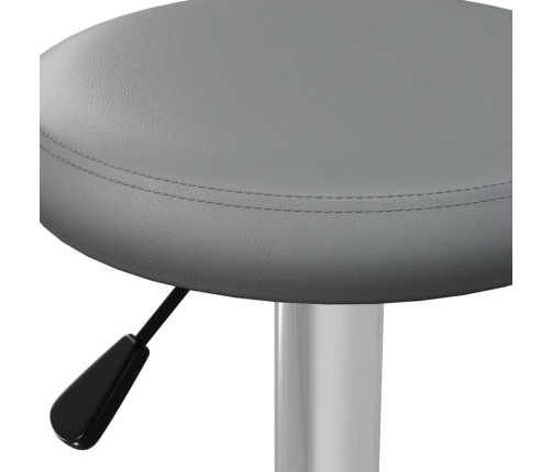 Taburetes de cocina 2 unidades cuero sintético gris