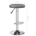 Taburetes de cocina 2 unidades cuero sintético gris