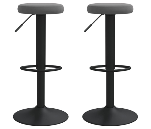 Taburetes de cocina 2 unidades terciopelo gris oscuro