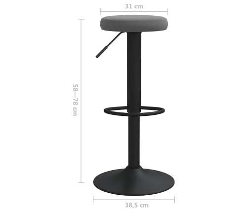Taburetes de cocina 2 unidades terciopelo gris oscuro