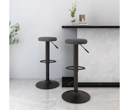 Taburetes de cocina 2 unidades terciopelo gris oscuro