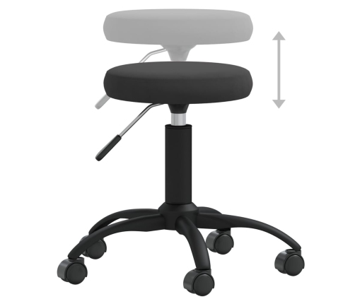 Silla de oficina giratoria de terciopelo negro