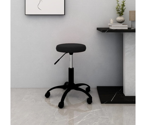 Silla de oficina giratoria de terciopelo negro