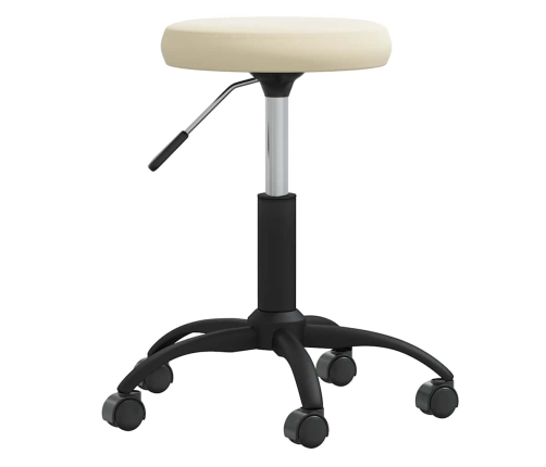 Silla de oficina giratoria de terciopelo crema