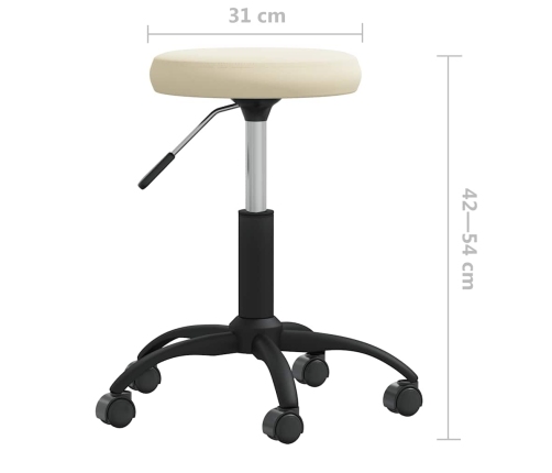 Silla de oficina giratoria de terciopelo crema