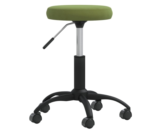 Silla de oficina giratoria de terciopelo verde claro