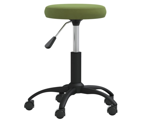 Silla de oficina giratoria de terciopelo verde claro