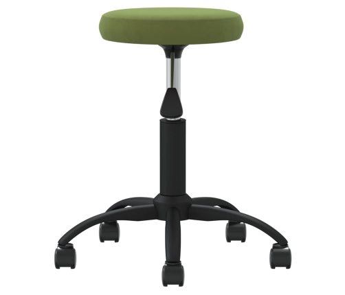 Silla de oficina giratoria de terciopelo verde claro