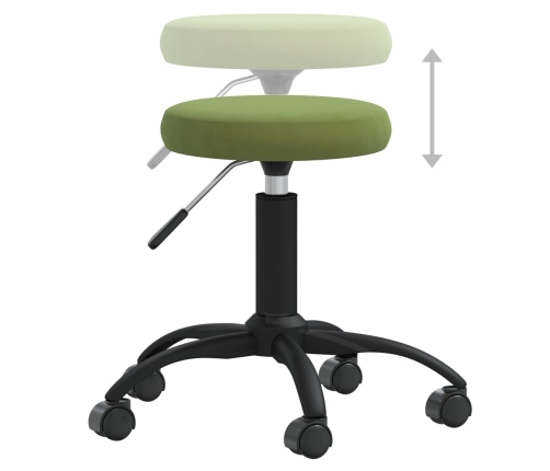 Silla de oficina giratoria de terciopelo verde claro