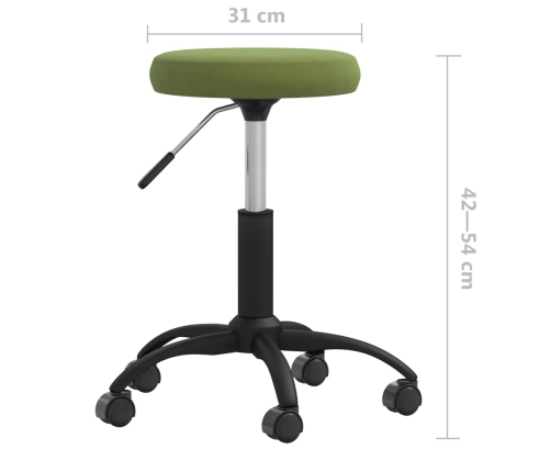 Silla de oficina giratoria de terciopelo verde claro