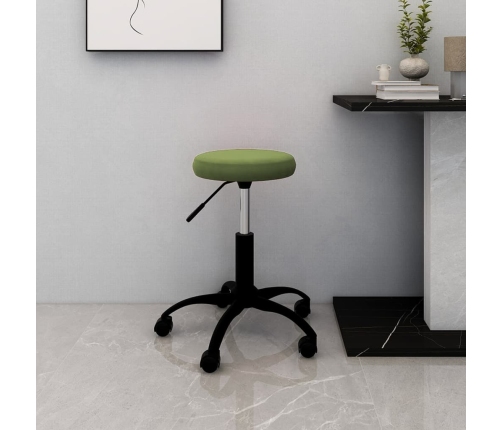 Silla de oficina giratoria de terciopelo verde claro