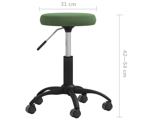 Silla de oficina giratoria de terciopelo verde oscuro