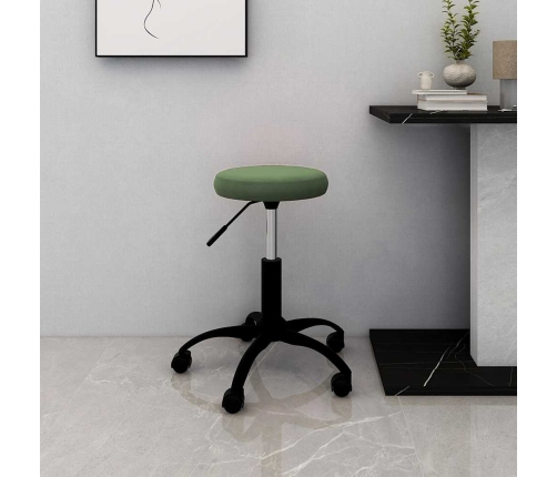 Silla de oficina giratoria de terciopelo verde oscuro