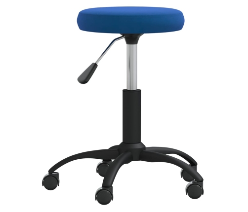 Silla de oficina giratoria de terciopelo azul