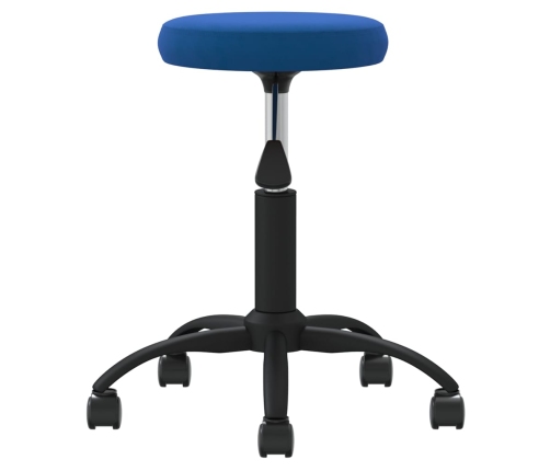 Silla de oficina giratoria de terciopelo azul