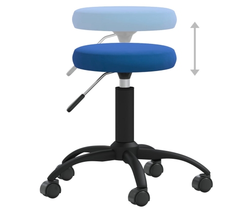 Silla de oficina giratoria de terciopelo azul