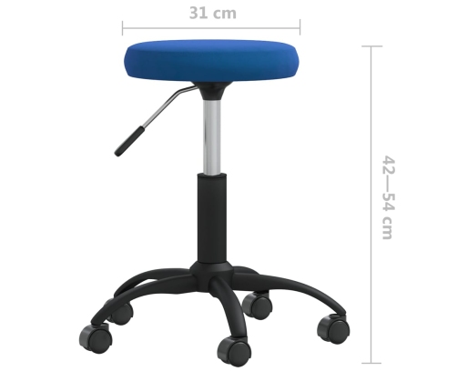 Silla de oficina giratoria de terciopelo azul