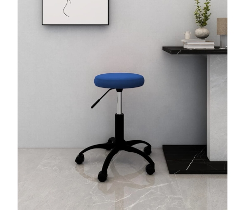 Silla de oficina giratoria de terciopelo azul