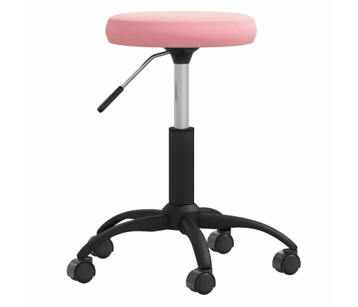 Silla de oficina giratoria de terciopelo rosa